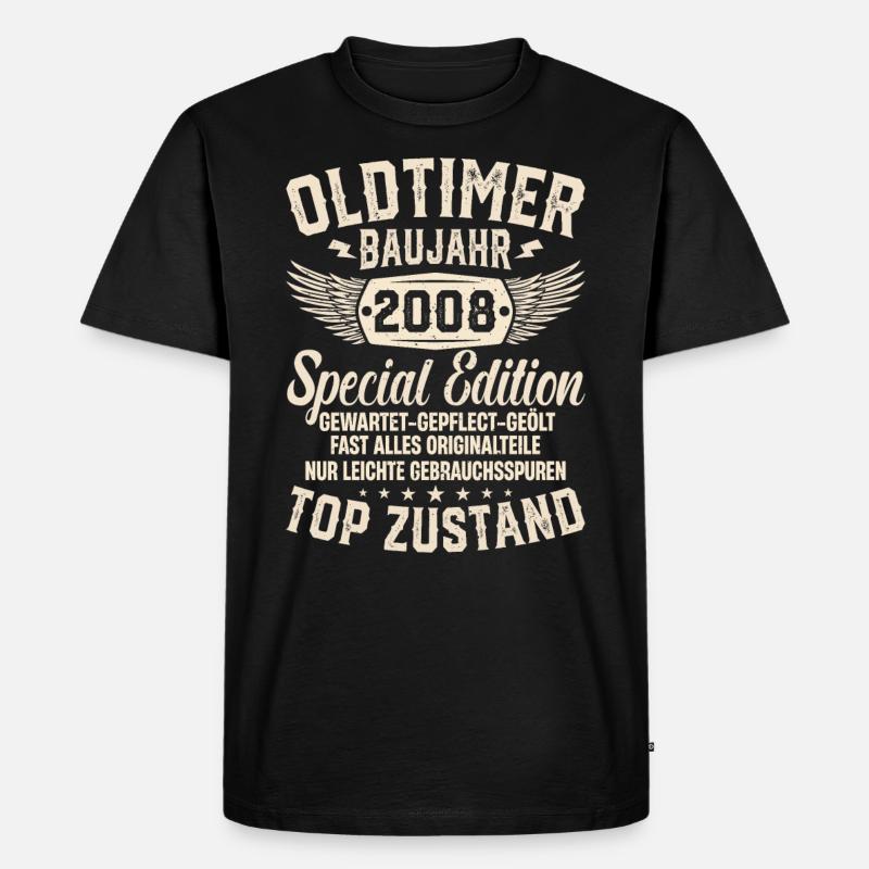 Retro Geschenk 2008er Oldtimer - Männer Premium Bio T-Shirt - Schwarz