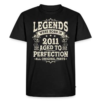 Enfants anniversaires légendaires de 2011 - T-shirt Premium bio Homme - noir - Devant - Nico (187cm)