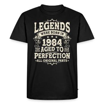 Legendary 1984 Birthday Legends - Men's Premium Organic T-Shirt - black - Front - Nico (187cm)