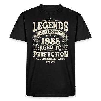 Birthday legend 1955 - Men's Premium Organic T-Shirt - black - Front - Nico (187cm)