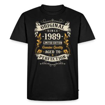 Retro Birthday Gift 1989 Original - Men's Premium Organic T-Shirt - black - Front - Nico (187cm)