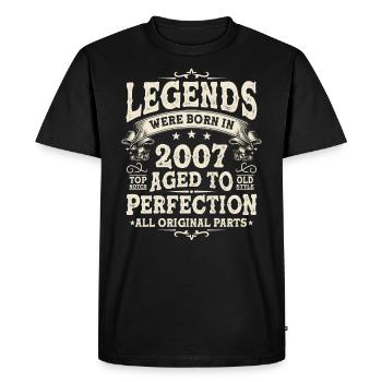 Legendary year of birth 2007 - Men's Premium Organic T-Shirt - black - Front - Nico (187cm)