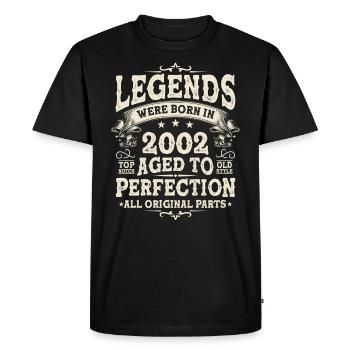 Legends born in 2002 - Men's Premium Organic T-Shirt - black - Front - Nico (187cm)