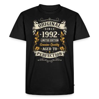 Vintage 1992 Gift Idea - Men's Premium Organic T-Shirt - black - Front - Nico (187cm)