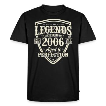 Legendary Birthday Gift '06er - Men's Premium Organic T-Shirt - black - Front - Nico (187cm)