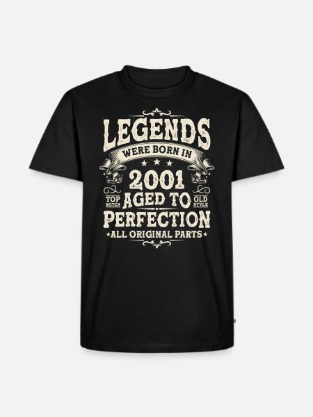 Legendary 2001 Birthday Legends - Men's Premium Organic T-Shirt - black