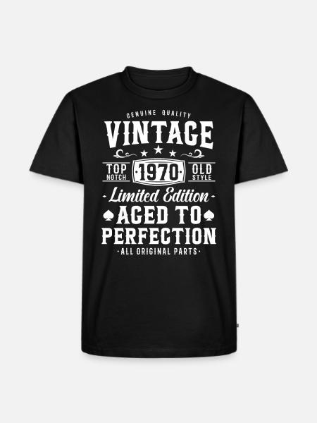 Retro 1970s Birthday Gift - Men's Premium Organic T-Shirt - black