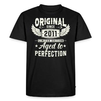 Retro Birthday Gift '11 Original - Men's Premium Organic T-Shirt - black - Front - Nico (187cm)