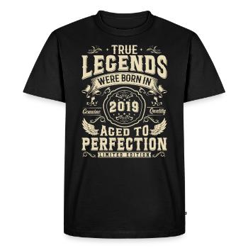 Cadeau légendaire 2019 né 4/5 ans - T-shirt Premium bio Homme - noir - Devant - Nico (187cm)