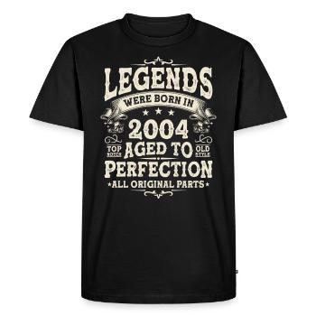 Birthday Legend 2004 - 19/20 years - Men's Premium Organic T-Shirt - black - Front - Nico (187cm)