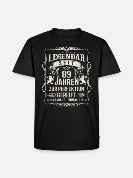 Legendäre 89 Jahre - Männer Premium Bio T-Shirt - Schwarz