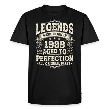 Surprise d’anniversaire légendaire de 1989 - T-shirt Premium bio Homme - noir - Devant - Nico (187cm)