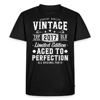 Vintage 2017 Birthday Gift - Men's Premium Organic T-Shirt - black - Front - Nico (187cm)