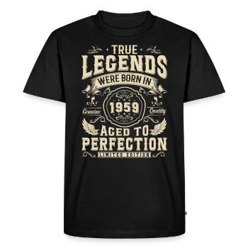 Année légendaire de naissance '59 - T-shirt Premium bio Homme - noir - Devant - Nico (187cm)