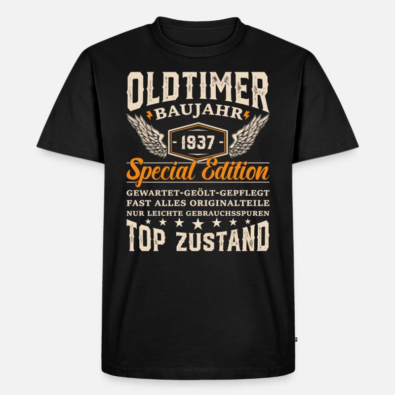 1937 Oldtimer Geschenk - Männer Premium Bio T-Shirt - Schwarz