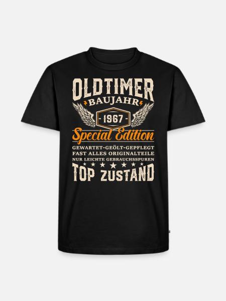 1967er Oldtimer Geschenk - Männer Premium Bio T-Shirt - Schwarz