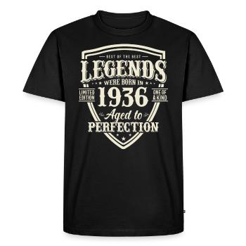 1936 Birthday Legend - Men's Premium Organic T-Shirt - black - Front - Nico (187cm)