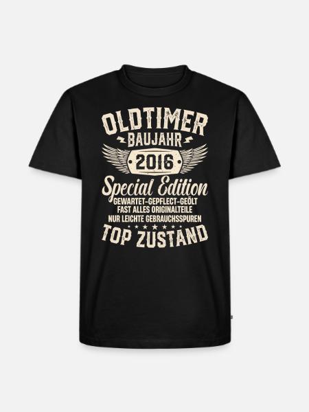 2016 Oldtimer Geschenk - Männer Premium Bio T-Shirt - Schwarz