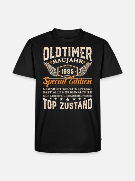 Nostalgisches Geschenk '95er Oldtimer - Männer Premium Bio T-Shirt - Schwarz