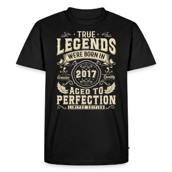 Vintage Year of Birth 2017 - Men's Premium Organic T-Shirt - black - Front - Nico (187cm)