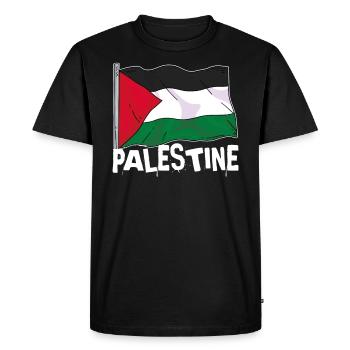 Proud of the Palestine flag - Men's Premium Organic T-Shirt - black - Front - Nico (187cm)