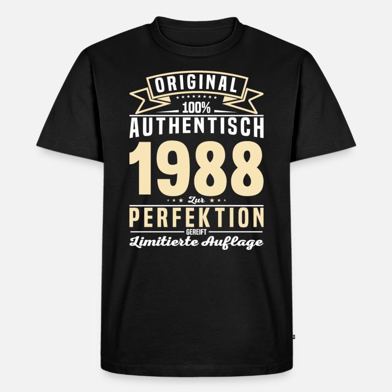 Authentisch seit 1988 - Männer Premium Bio T-Shirt - Schwarz