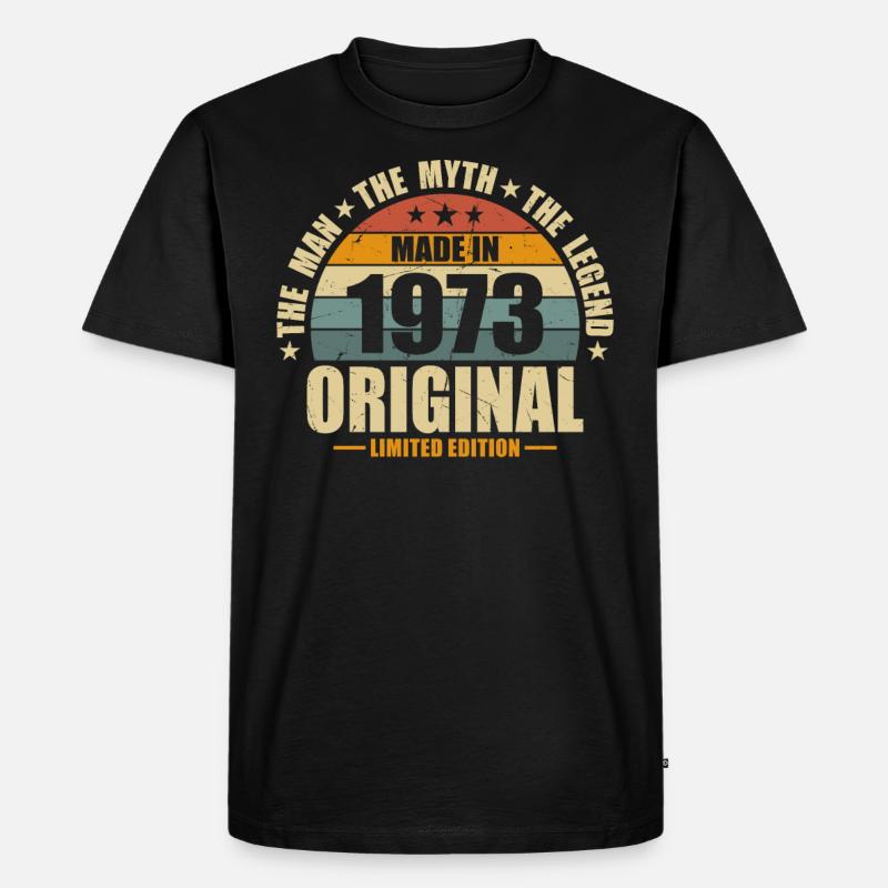 Limitierte Auflage: Mythical Man 1973 - Männer Premium Bio T-Shirt - Schwarz
