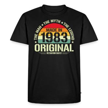 L’homme légendaire de 83 - T-shirt Premium bio Homme - noir - Devant - Nico (187cm)