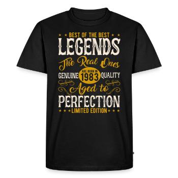 Vintage 1983 Birthday Legend - Men's Premium Organic T-Shirt - black - Front - Nico (187cm)