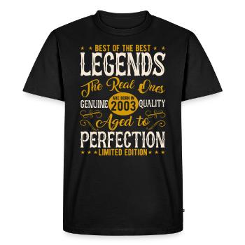 Vintage 2003 Birthday Legends - Men's Premium Organic T-Shirt - black - Front - Nico (187cm)