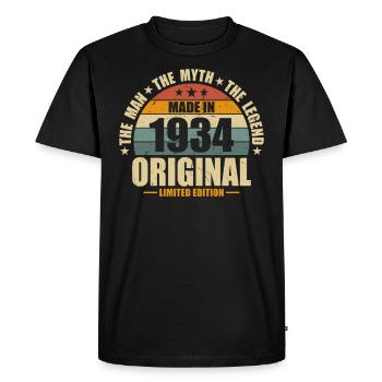 Légendes 89/90 - Millésime 1934 - T-shirt Premium bio Homme - noir - Devant - Nico (187cm)