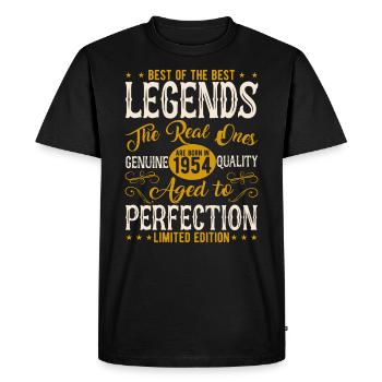 Millésime 1954 Anniversaire - T-shirt Premium bio Homme - noir - Devant - Nico (187cm)
