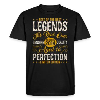 Légendaire depuis 2014 - T-shirt Premium bio Homme - noir - Devant - Nico (187cm)