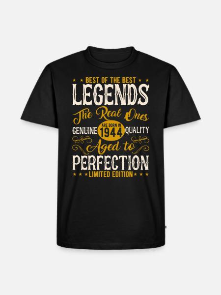 Né en 1944 Millésime - T-shirt Premium bio Homme - noir