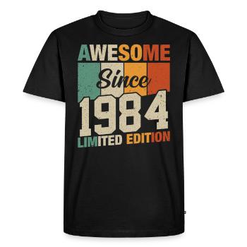 Legendary since 1984 - Men's Premium Organic T-Shirt - black - Front - Nico (187cm)