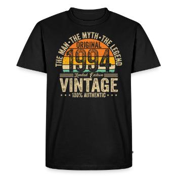 Cult Classic, Vintage 1994 - Men's Premium Organic T-Shirt - black - Front - Nico (187cm)