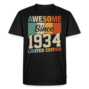 Né en 1934 - Légende Vintage - T-shirt Premium bio Homme - noir - Devant - Nico (187cm)