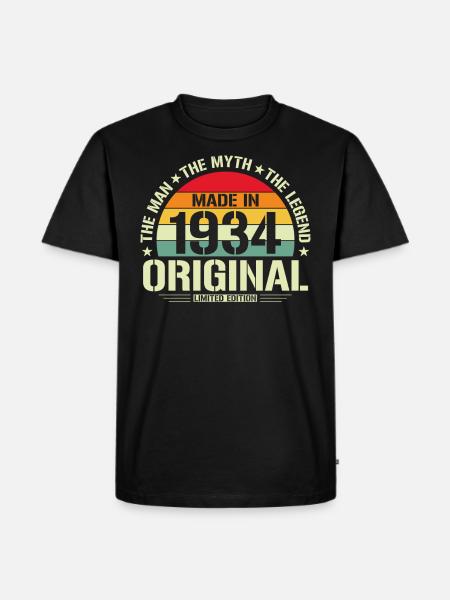 Cadeau unique de 1934 - T-shirt Premium bio Homme - noir