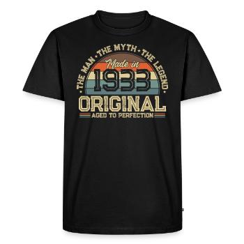 Incomparable 1933 - Men's Premium Organic T-Shirt - black - Front - Nico (187cm)