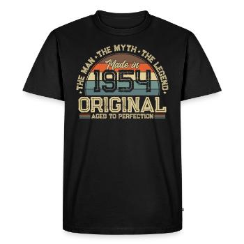Millésime 1954 - T-shirt Premium bio Homme - noir - Devant - Nico (187cm)