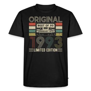 Millésime 1993 - T-shirt Premium bio Homme - noir - Devant - Nico (187cm)