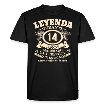 Cadeau d’anniversaire vintage de 14 ans - T-shirt Premium bio Homme - noir - Devant - Nico (187cm)