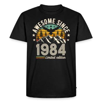 1984 - Vintage Birthday Legend - Men's Premium Organic T-Shirt - black - Front - Nico (187cm)