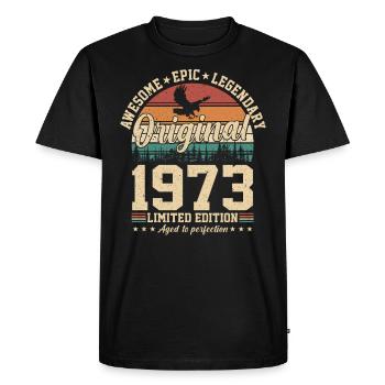1973 - Légendes vintage - T-shirt Premium bio Homme - noir - Devant - Nico (187cm)