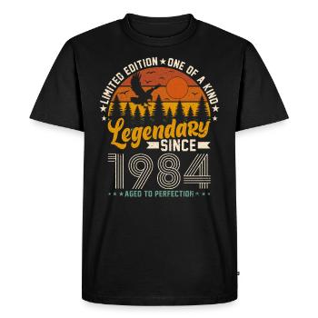 1984 - Design d’anniversaire Vintage - T-shirt Premium bio Homme - noir - Devant - Nico (187cm)