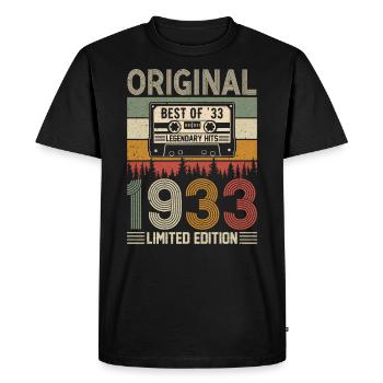 1933 - Born to Legend - Men's Premium Organic T-Shirt - black - Front - Nico (187cm)