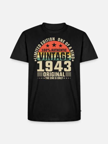 1943 - 80 Years Legendary - Men's Premium Organic T-Shirt - black