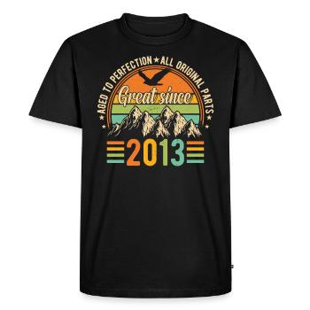 Vintage 2013 Birthday - Men's Premium Organic T-Shirt - black - Front - Nico (187cm)