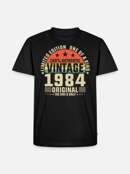 1984 Birthday - Men's Premium Organic T-Shirt - black