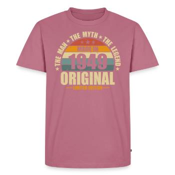 1949 Geburtstag - Männer Premium Bio T-Shirt - Mauve - Vorne - Nico (187cm)